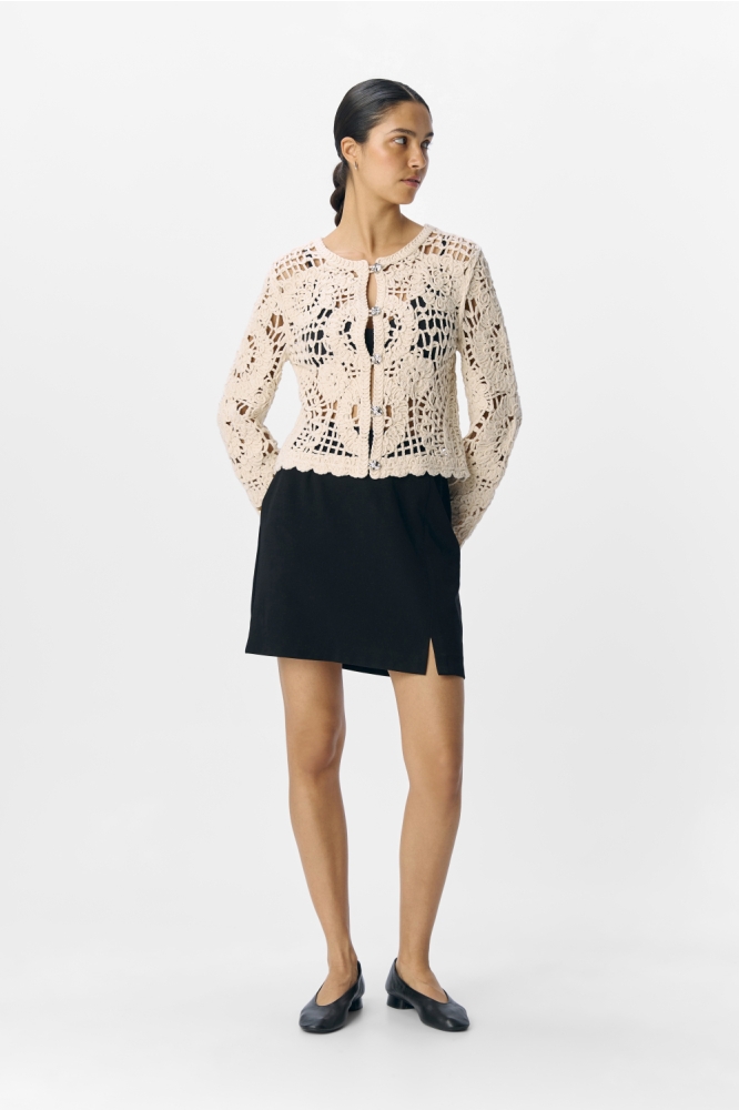 OBJLIZZA KNIT REG L/S CARDIGAN CC3 23046998 WHITE SAND